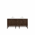 James Martin Vanities Addison 72in Double Vanity, Mid-Century Acacia w/ 3 CM Eternal Jasmine Pearl Quartz Top E444-V72-MCA-3EJP